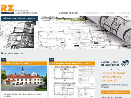 developerská a investiční společnost rz development, spol. s r. o. byla založena 25. 5. 2004. naším cílem je nabízet kvalitní a cenově dostupné služby v oblasti bytových, rezidenčních a administrativních projektů na území celé české republiky.