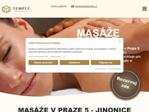 masáže v příjemném prostředí na adrese peroutkova 531 v areálu vbloku praha 5. nabízíme relaxační, terapeutické a specializované masáže pro vaše zdraví a pohodu.