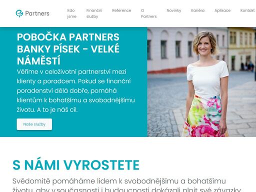 pobočka partners banky písek - velké náměstí poskytuje nezávislé finanční poradenství a osobní finanční plánování. finanční poradce vám pomůže ve sjednání a kalkulaci hypotéky, pojištění nebo investic