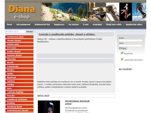 diana cb – zbraně a střelivo české budějovice. e-shop s loveckými a mysliveckými potřebami. prodej, servis a oprava loveckých,  plynových zbraní.