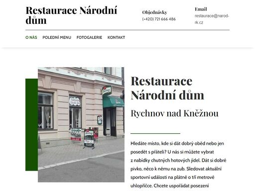 jsme restaurace národní dům s obědovým menu z domácí české kuchyně. můžete si u nás dát dobré pivko, něco k němu a kouknout na sportovní přenosy.