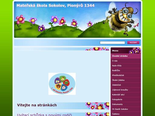 webové stránky mateřská škola sokolov, pionýrů 1344