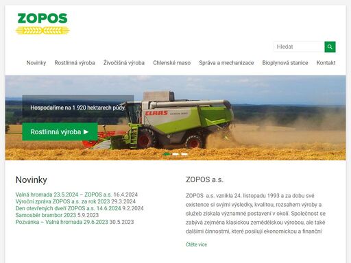 zopos a.s. vznikla 24. listopadu 1993 a zabývá se zemědělskou výrobou, ale také dalšími činnostmi, které posilují stabilitu firmy.