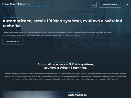 domovská stránka firmy lešák control systems