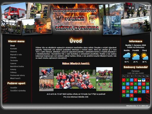 webové stránky hasičského sboru města chrudim