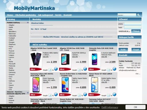 mobily martinska .cz - největší výběr mobilních telefonů a příslušenství v plzni a okolí.