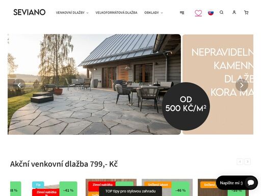 nakupujte kvalitní obklady, dlažbu, dekorační kameny, oblázky a další doplňky z kamene i jiných materiálů na seviano.cz nebo navštivte náš showroom.