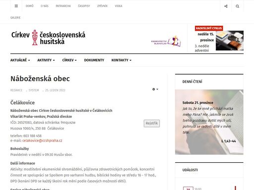 třetí největší křesťanská církev v české republice, oficiální stránky ústřední rady v praze
