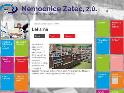 , nemocnice žatec lékárna činnost