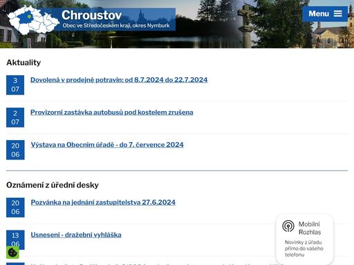 obec chroustov - oficiální internetové stránky
