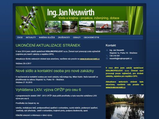 rybníky - projekce, inženýring, dotace  (ing. jan neuwirth) - aktuality