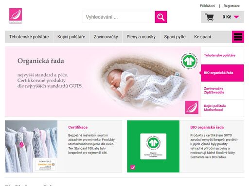 motherhood zdravotní těhotenské a kojicí polštáře pro budoucí maminky, dětské zboží, certifikované produkty pro miminka