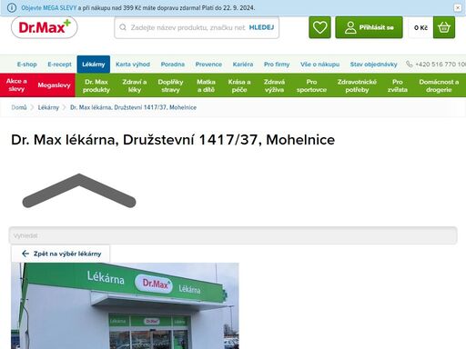 dr. max lékárna, družstevní 1417/37, mohelnice | dr. max lékárna