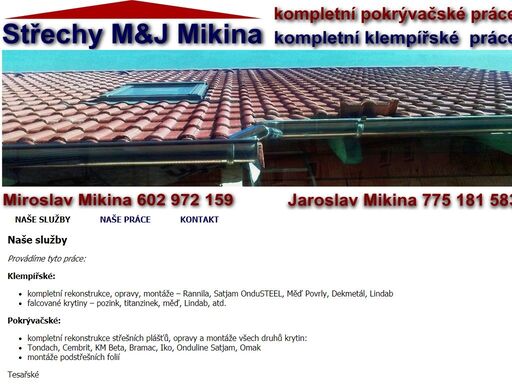 firma střechy m&j mikina zajistí pokrývačské, klempířské a tesařské práce v regionu litoměřice, ústí nad labem, praha.