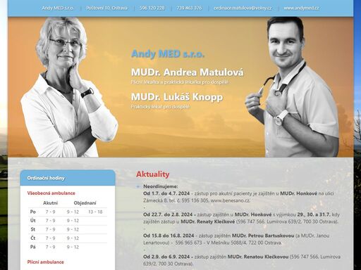ordinace plicní a praktické lékařky pro dospělé - poštovní 10, ostrava - +420 596 120 228 - www.andymed.cz