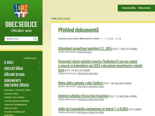 www.obecsedlice.cz