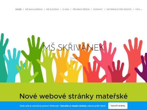 nové webové stránky mateřské školy najdete zde:www.ms-barevnysvet.cz
