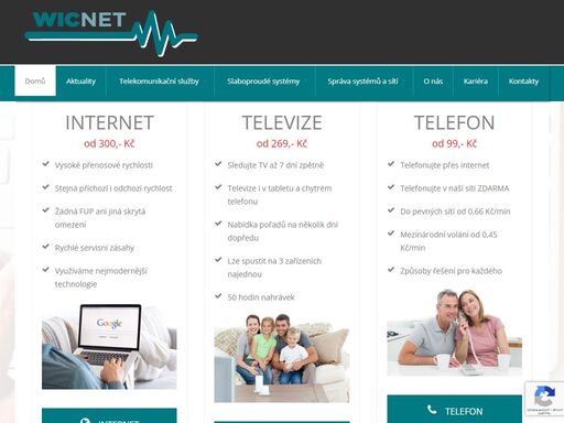 společnost wic-net, s.r.o. poskytuje kvalitní připojení k internetu, televize a telefon. parametry připojení dle vašich požadavků za velmi přívětivé ceny.