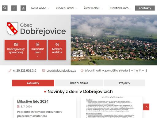 oficiální stránky obce dobřejovice