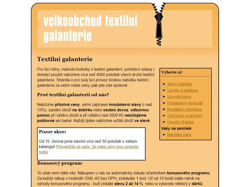velkoobchod textilní galanterie - vtg opava: nitě, jehly, zipy, uzávěry, knoflíky, podšívky a množství dalších druhů textilní galanterie - www.vtg-opava.cz