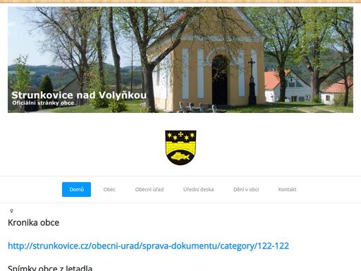 oficiílní stránky obce strunkovice nad volyňkou