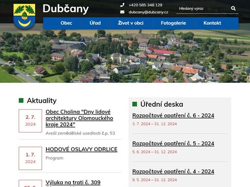 oficiální stránky obce dubčany