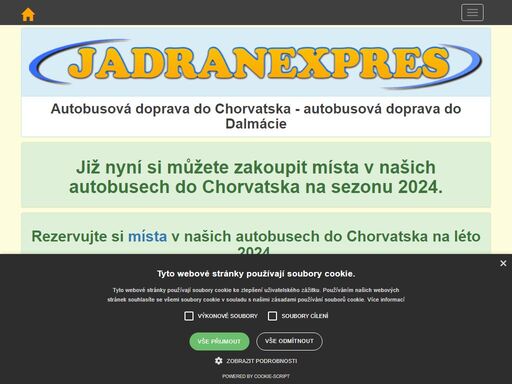autobusová doprava do chorvatska novými luxusními klimatizovanými autobusy, cesta tam a zpět jen za 2.800kč. jednoduchá on-line objednávka.