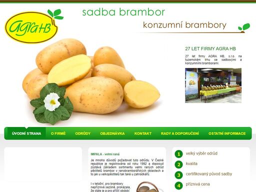 agra hb | sadba brambor, konzumní brambory