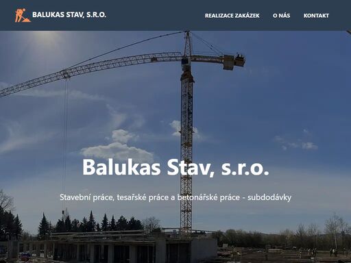 webové stránky balukas stav s.r.o. provádíme stavební práce, tesařské práce a betonářské práce - subdodávky
