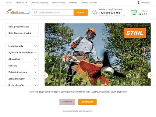 mimořádný řezný výkon stihl - pily, tlakové čističe, vyžínače, křovinořezy i sekačky 