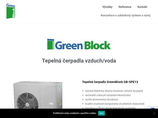 tepelná čerpadla greenblock zaručují rychlou návratnost investice, efektivitu, spolehlivost a ohleduplnost k životnímu prostředí. navrženo v česku.