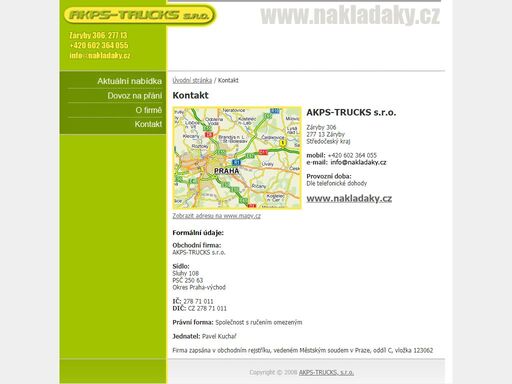 akps-trucks, s.r.o., www.nakladaky.cz, prodej nových a ojetých užitkových a nákladních vozidel