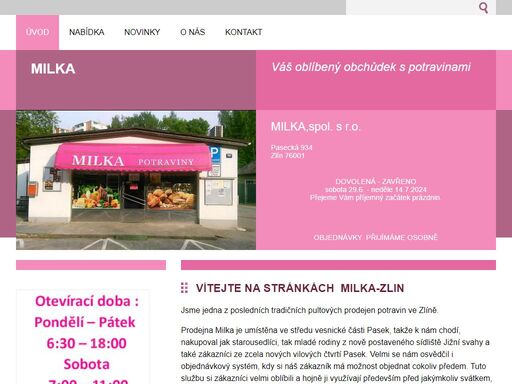 www.potravinymilka.cz