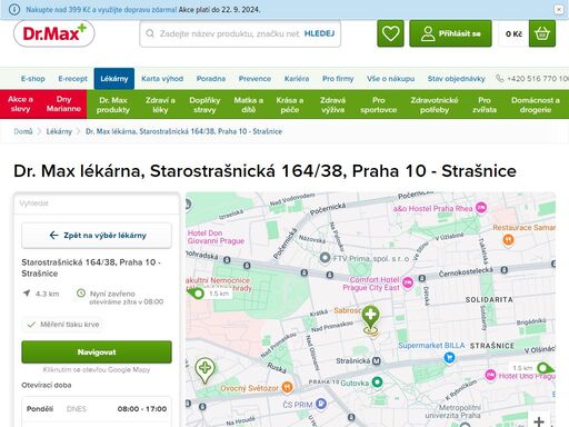 dr. max lékárna, starostrašnická 164/38, praha 10 - strašnice | dr. max lékárna