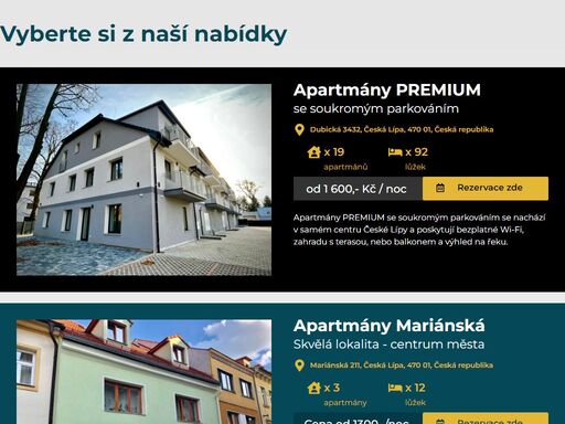 ubytování v apartmánech česká lípě a okolí