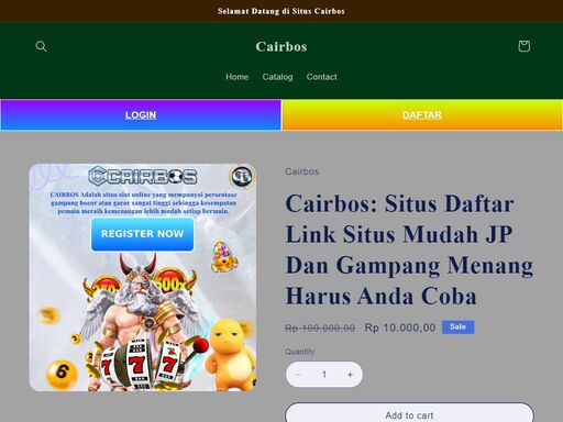 cairbos adalah website hiburan online yang menyediakan keamanan terbaik di indonesia, daftar cairbos sekarang juga untuk mendapatkan keuntungan di setiap hari.