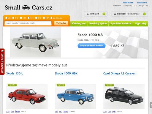kovové modely aut smallcars.cz - tisíce modelů na jednom místě