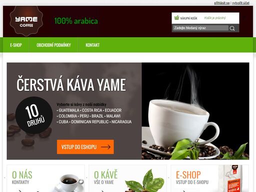 prodej kávy yame - 100% arabiky a příslušenství