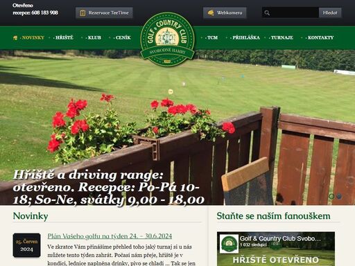 oficiální webové stránky golfového klubu golf & country club svobodné hamry.