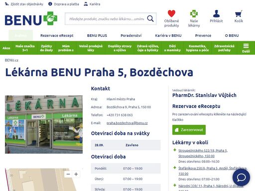 ?přístup do lékárny je bezbariérový. naleznete zde široký sortiment léků na recept či doplňků stravy. pokud vybraný produkt nemáme, rádi vám ho doobjednáme. ?