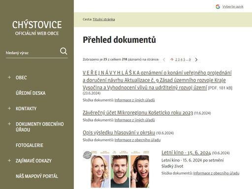 www.chystovice.cz