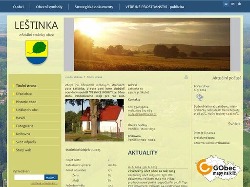 oficiální stránky obce leštinka