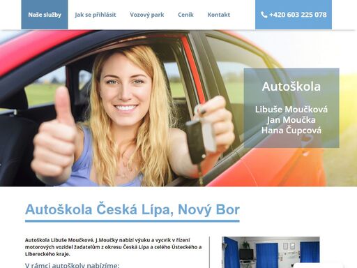 autoškola česká lípa - jan moučka nabízí výuku a výcvik řízení motorových vozidel a získání řidičského oprávnění. naučte se řídit s námi - kontaktujte nás.
