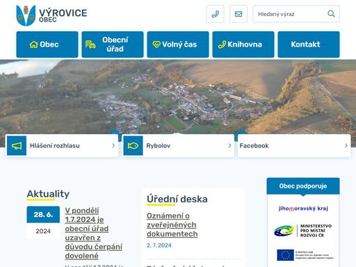oficiální stránky obce výrovice