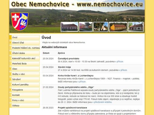 webové stránky obce nemochovice
